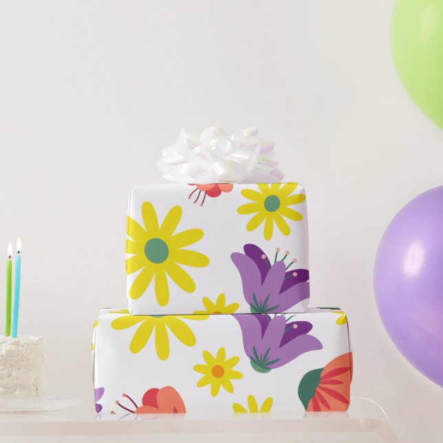 Papel De Presente Floral (Presentes para festas)