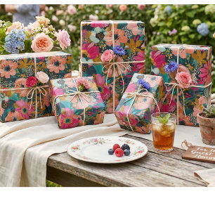 Papel De Presente Floral  