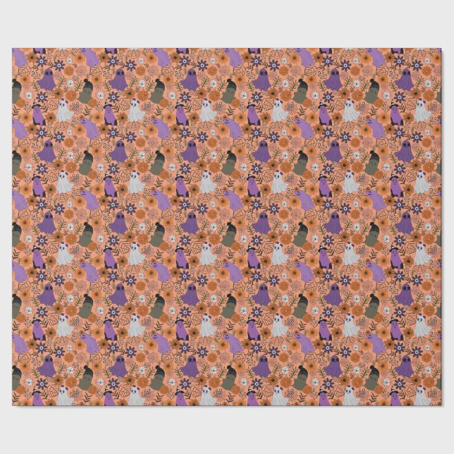 Papel De Presente Floral assustador (Barra)