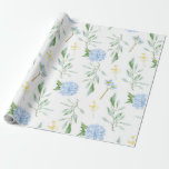 Papel De Presente Floral Azul<br><div class="desc">Excelente de padrão floral azul para Casamentos,  Aniversários,  Chás e muito mais.</div>