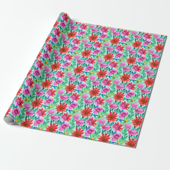 Papel De Presente Floral bonito (Desenrolado)