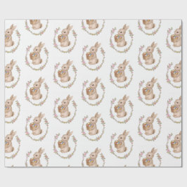 Papel De Presente Floral Bunny Easter Birthday Party