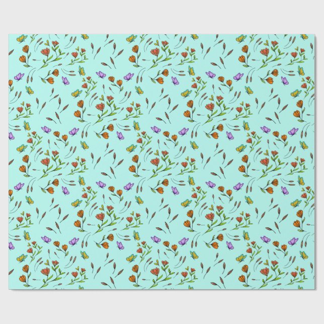 Papel de Presente Floral Caprichoso (Aberto)