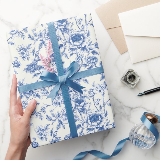 Papel De Presente Floral Chinesice (Presentear)