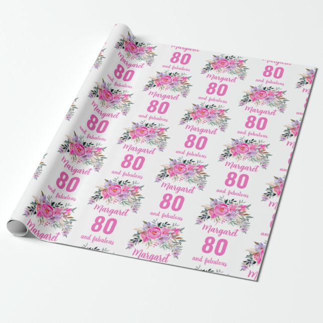 Papel De Presente floral cor-de-rosa 80 (Desenrolado)