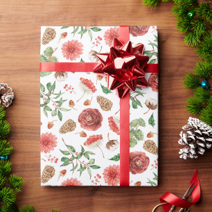 Papel De Presente Floral das Férias de Natal