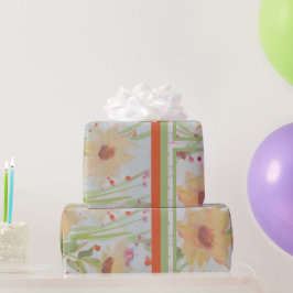 Papel De Presente Floral de Aquarela Elegante