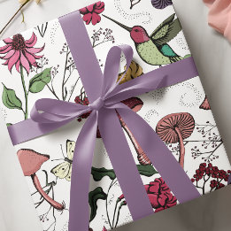 Papel De Presente Floral de beija-flor-Primavera