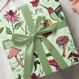 Papel De Presente Floral de beija-flor-Primavera