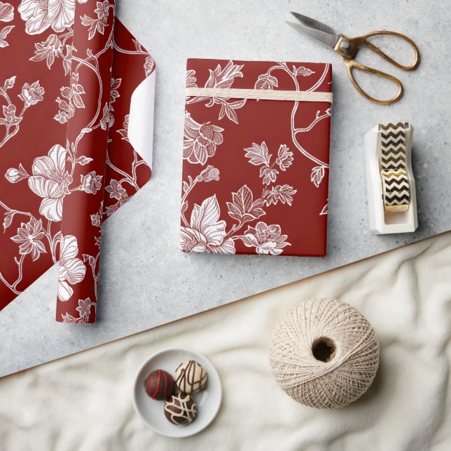 Papel De Presente Floral de São Valentim  (Artesanato)