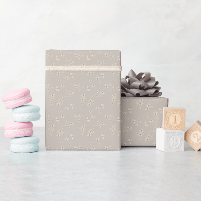 Papel De Presente Floral Disperso (Chá de bebê)