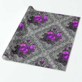 Papel De Presente Floral e Renda Barroca Vintage Ornamental
