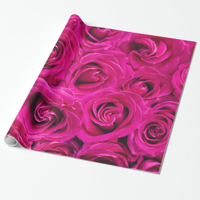Papel De Presente Floral Elegante do Jardim das Rosas Rosa abstrato (Desenrolado)