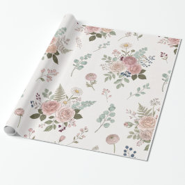 Papel de Presente Floral Fofo – Envoltório de Padr