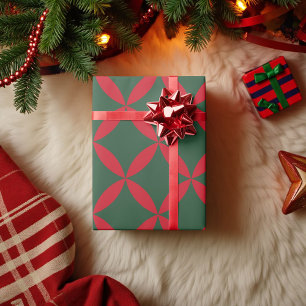 Papel De Presente Floral Geométrico de Feriado Moderno de Meio sécul