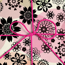Papel De Presente Floral Impressão Pop Pattern Cute Girly Boho Hippi