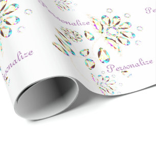 Papel De Presente Floral jóia broche de strass fofo floral