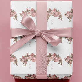Papel De Presente Floral Mauve Rústico