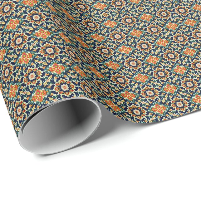 Papel De Presente Floral Mediterrâneo (Ponta do rolo)