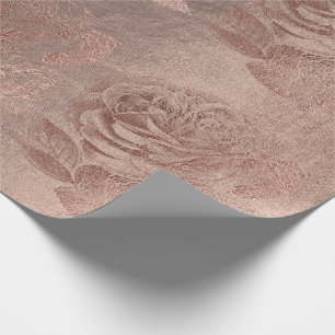 Papel De Presente Floral metálico Pastel Dourado do rosa dos rosas