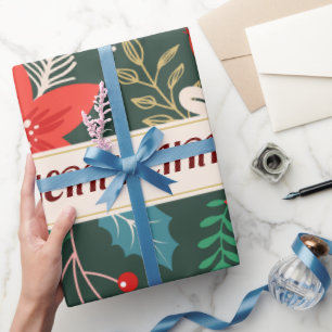 Papel De Presente Floral Natalino