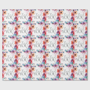 Papel De Presente Floral Obrigado Elegante Moderno Simples Moderno