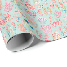 Floral Oceânico Préppy Vida Marinha