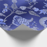 Papel De Presente Floral Oriental Kimono Sapphire Cobalt Blue Garden<br><div class="desc">Mínimalismo e Elegance Glam e Chic Delicate Wrappaper</div>