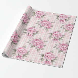Papel De Presente Floral Rosa Coquette