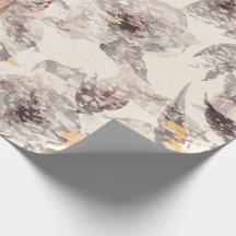 Papel de Presente Floral Rosa Empoeirado Vintage