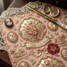 Papel de Presente Floral Rosa para o Dia das Mães