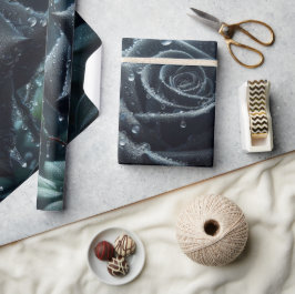 Papel De Presente Floral Rosa preto