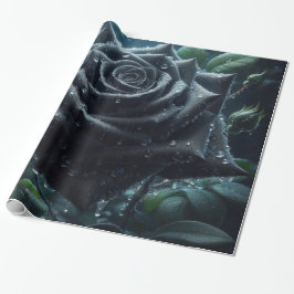 Papel De Presente Floral Rosa preto