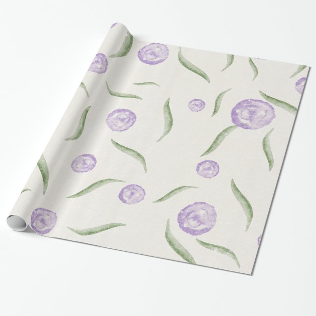 Papel de Presente Floral Rosa Vintage (Desenrolado)