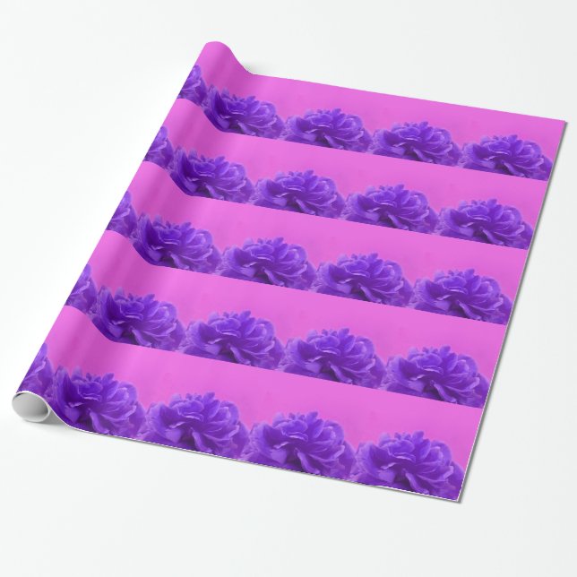 Papel De Presente Floral Roxo Elegante (Desenrolado)