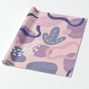 Papel De Presente Floral roxo minimalista