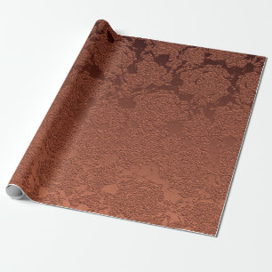 Papel De Presente Floral Rústico Elegante de Terracota de Outono