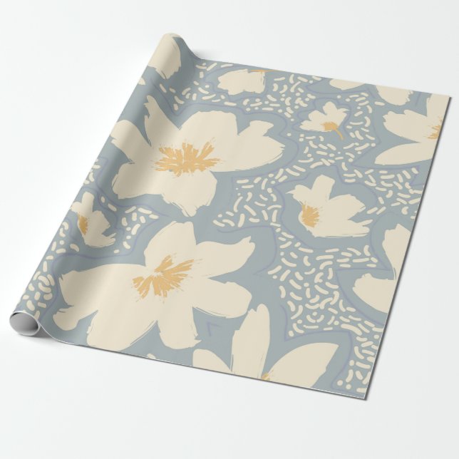 Papel De Presente Floral seamless pattern with lines and abstract ha (Desenrolado)