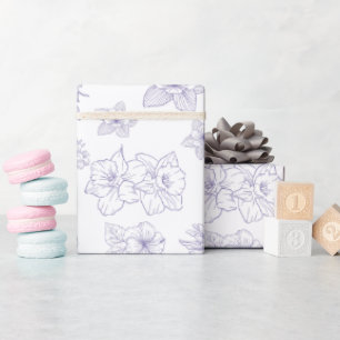 Papel De Presente Floral Sombrio e Temperamental Linha Botânica Ro
