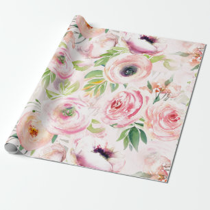 Papel De Presente Floral tirado mão de Boho do primavera para o ros