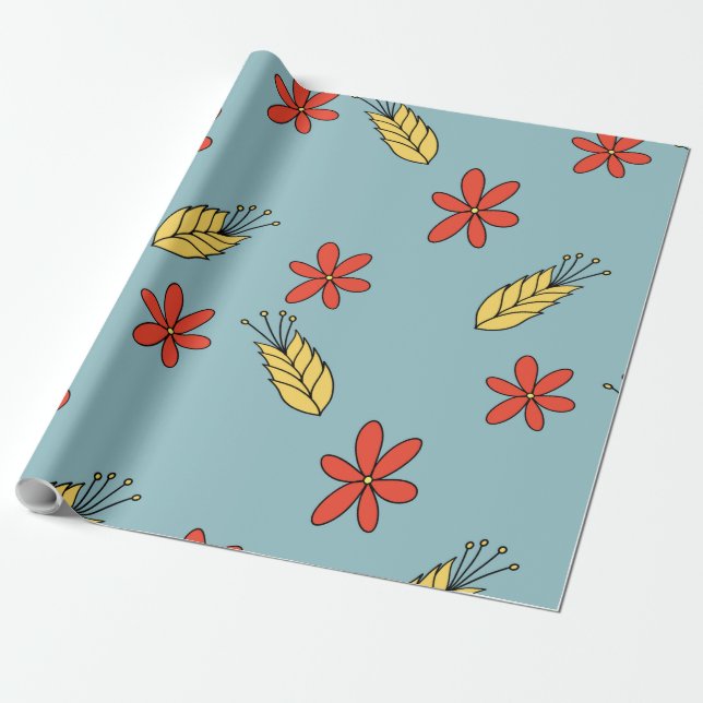 Papel De Presente Floral Verão.Romance do verão (Desenrolado)