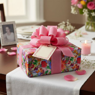 Papel De Presente Floral vibrante