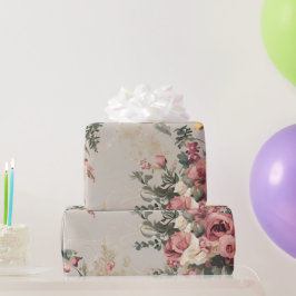 Papel De Presente Floral Vintage