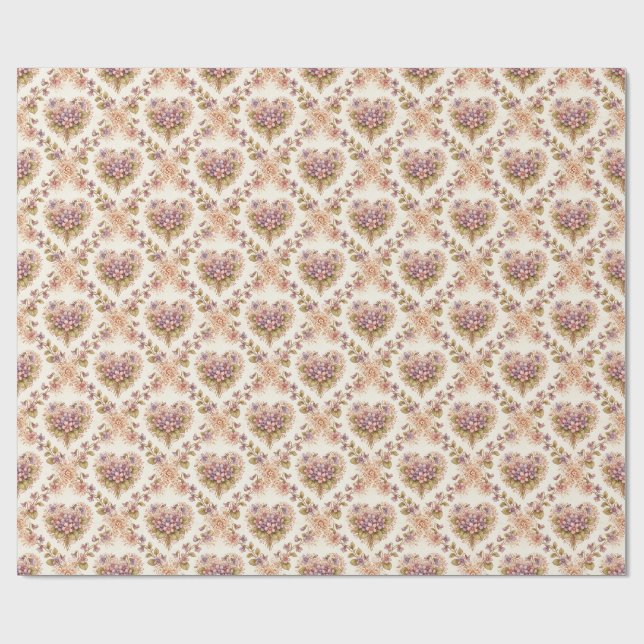 Papel de Presente Floral Violeta Aquarela Romântic (Aberto)