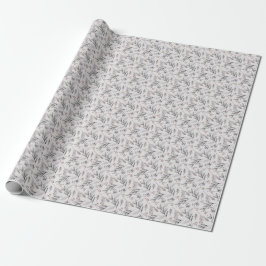 Papel De Presente Floral Winter