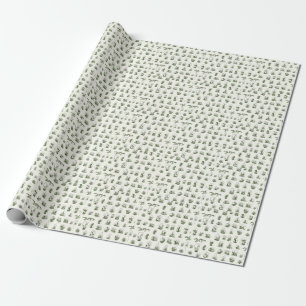 Papel De Presente Florário Suculente: Design Geométrico de Vintage.