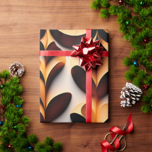 Papel De Presente Flores 3D paramétricas Dourado Padrão Mosaico Mode