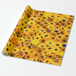 Papel De Presente flores amarelas