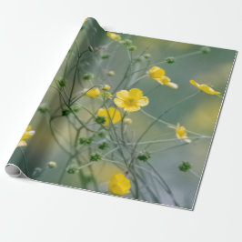 Papel De Presente Flores amarelas dos botões de ouro