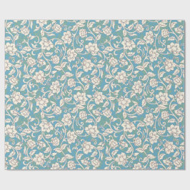 Papel De Presente Flores amarelas e azuis